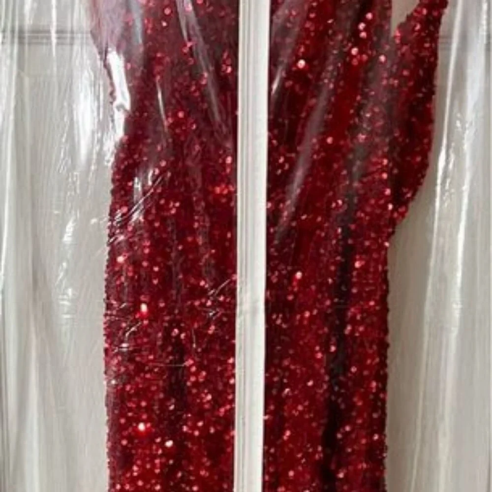 Red Sequin Prom Formal Pageant Dress Size 0 - Picture 8 of 8